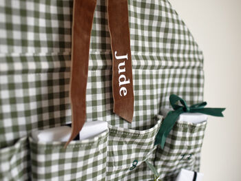 Personalised Green Gingham Advent Calendar Velvet Bow, 10 of 10