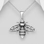 Teacher's Sterling Silver Bee Pendant Necklace, thumbnail 2 of 3