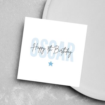 Personalised Name Age Number Birthday Card For Him, 7 of 12
