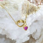 Friendship Knot Necklace With Heart Birthstone, thumbnail 3 of 9