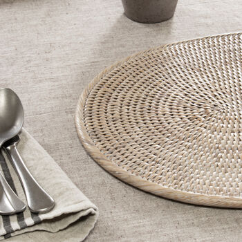Marbury Oval Rattan Placemat Set Of Two, 2 of 2