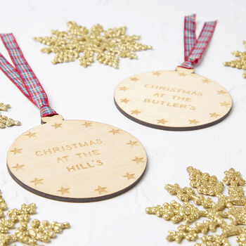 Personalised Christmas At The…Wooden Decoration, 3 of 5