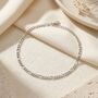 Silver Everyday Figaro Chain Stacking Bracelet, thumbnail 1 of 4