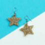 Star Gold Glitter Earrings, thumbnail 1 of 3