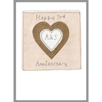 Personalised 3rd Leather Wedding Anniversary Card, 9 of 10