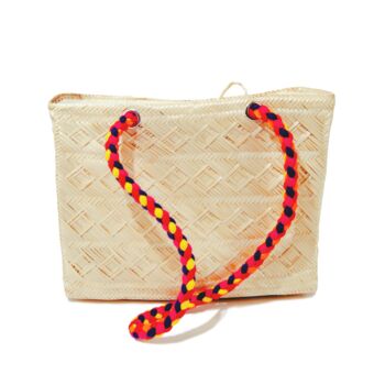 Seranna Natural Patterned Handwoven Basket Bag, 2 of 7