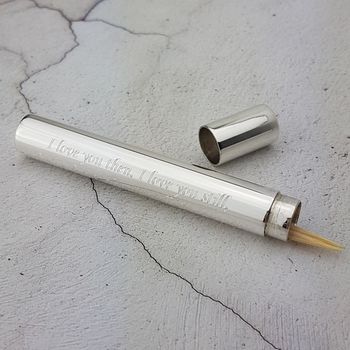 Engine Turned Sterling Silver Toothpick Holder By David-Louis Design