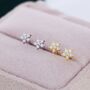 Tiny Cz Flower Stud Earrings In Sterling Silver, thumbnail 2 of 12