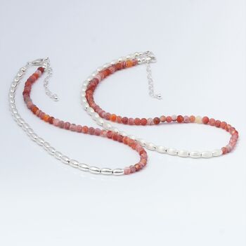 Orange Agate And Sterling Silver Necklace Or Bracelet, 9 of 12