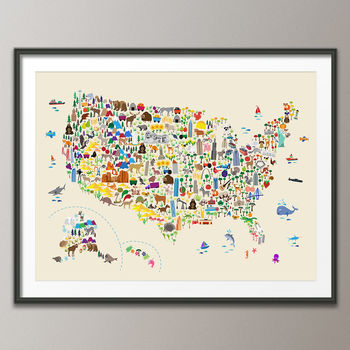Animal Map United States Childrens Print, 5 of 5
