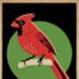 Cardinal Birds Retro Style Poster Print, thumbnail 2 of 2