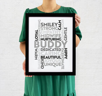 Personalised Handmade Word Art Print Poster A2, A3, A4, 6 of 12