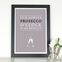 Personalised 'It's Prosecco O'clock' Print, thumbnail 3 of 7