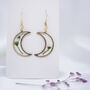 Crescent Moon Flower Gold Plated Earrings, thumbnail 8 of 9