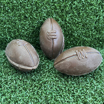Box Of Three Mini Chocolate Rugby Balls, 2 of 3