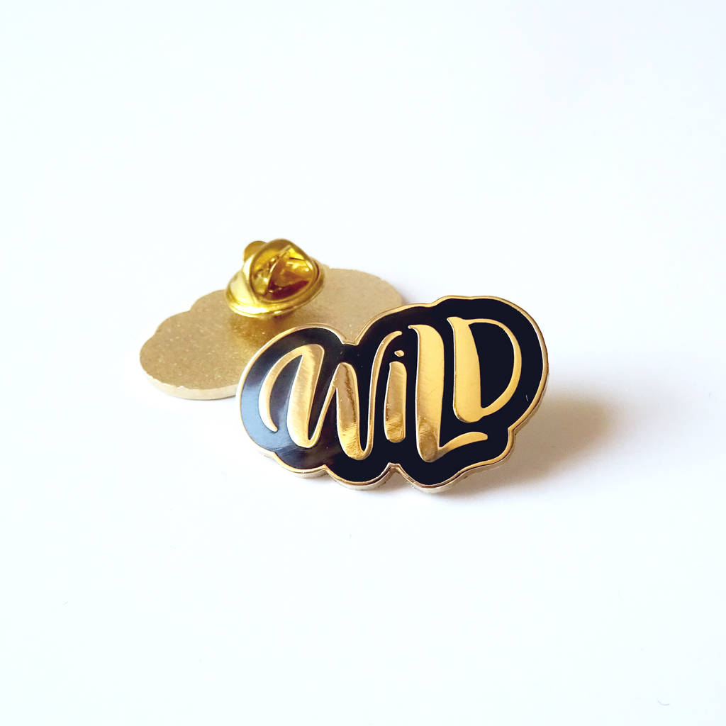 wild gold enamel pin  by paper pipit notonthehighstreet com