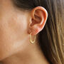 Gold Plated Sterling Silver Ball Detail Hoops, thumbnail 2 of 5