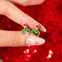 Festive Frog Christmas Earrings, thumbnail 4 of 5