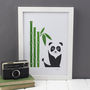 Panda And Bamboo Wall Art Riso Print, thumbnail 3 of 3