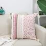 Pink Tufted Boho Square Throw Pillow Case, thumbnail 1 of 4