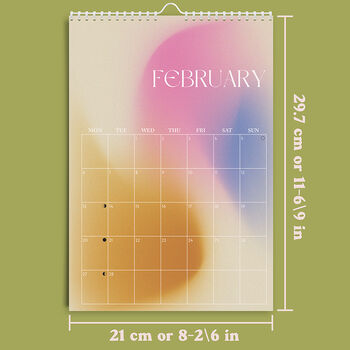 2023 Gradient Grid Wall Calendar | A4 Hanging Calendar, 8 of 10