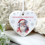 Traditional Santa Any Message Ceramic Heart Hanging Decoration Bauble + Gift Box, thumbnail 3 of 7