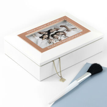 Personalised Powder White And Rose Photo Jewellery Box, 3 of 9