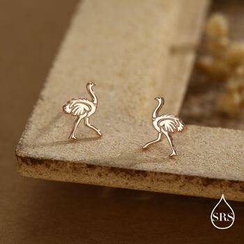 Sterling Silver Ostrich Stud Earrings, 6 of 12
