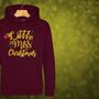 'Little Miss Christmas' Glittery Girls Christmas Jumper Hoodie, thumbnail 2 of 12