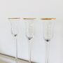 Set Of Three Vintage Tall Glass Candlesticks, thumbnail 5 of 8