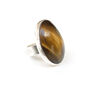 Oval Tigers Eye Gemstone Ring Set In Sterling Silver, thumbnail 1 of 4