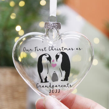 Penguin First Christmas As Grandparents Bauble, 2 of 12