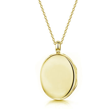 Personalised 18 K Gold Plated Large Scroll Oval Locket, 8 of 11