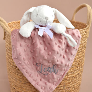 Personalised Dusty Pink Bubble Bunny Comforter, 5 of 6