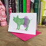 Green Ballerina Pig Illustrated Blank Greeting Card, thumbnail 2 of 11