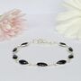 Solid Silver Bracelets With Black Onyx Gemstones, thumbnail 1 of 4