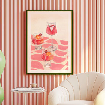 Pink Cocktails Retro Kitchen Print, 4 of 8