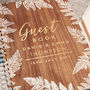 Personalised Gold Botanical Walnut Wedding Guest Book, thumbnail 2 of 4