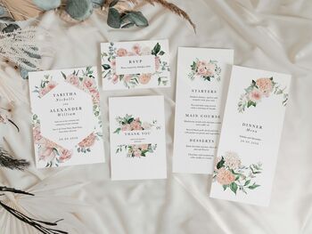 Blush Peony Concertina Wedding Invitations, 4 of 4