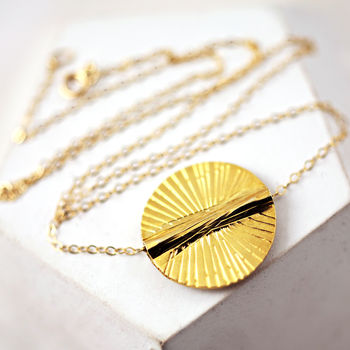 Modern 24 K Gold Fan Necklace, 4 of 5