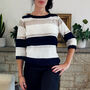 Adelaide Striped Cotton Jumper With Mini Sequins, thumbnail 2 of 8