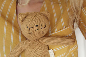 Dijon The Hand Knitted Cat Grey/Mustard, 8 of 10
