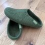 Green 100% Wool Indoor Slippers Made In Nepal, thumbnail 1 of 6