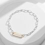 Sterling Silver And Gold Vermeil Link Bracelet, thumbnail 1 of 3