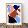 Blue And Pink Abstract Cut Out Shapes Art Print, thumbnail 8 of 10
