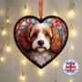 Cavapoo Stained Glass Effect Heart Suncatcher, thumbnail 4 of 6