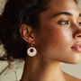 White And Yellow Circular Earrings, thumbnail 2 of 6