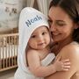 Personalised White Hooded Baby Towel, thumbnail 1 of 6