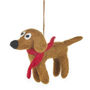 Handmade Felt Jasper The Dog Hanging Decoration, thumbnail 2 of 3