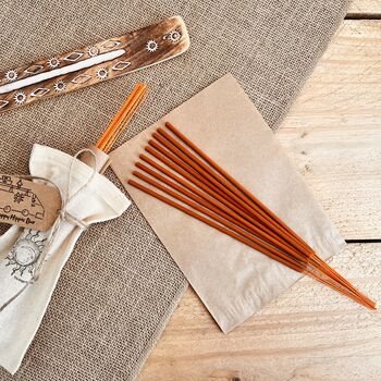 Golden Patchouli Hand Dipped Premium Long Incense Sticks, 7 of 7